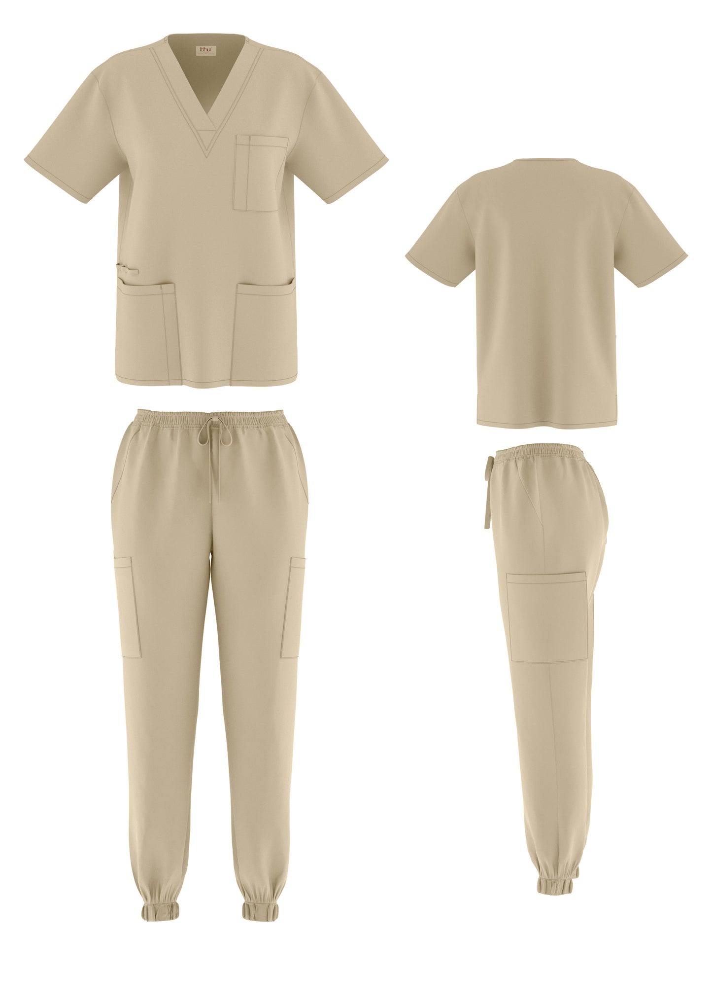 Unisex V-Neck Scrub Set