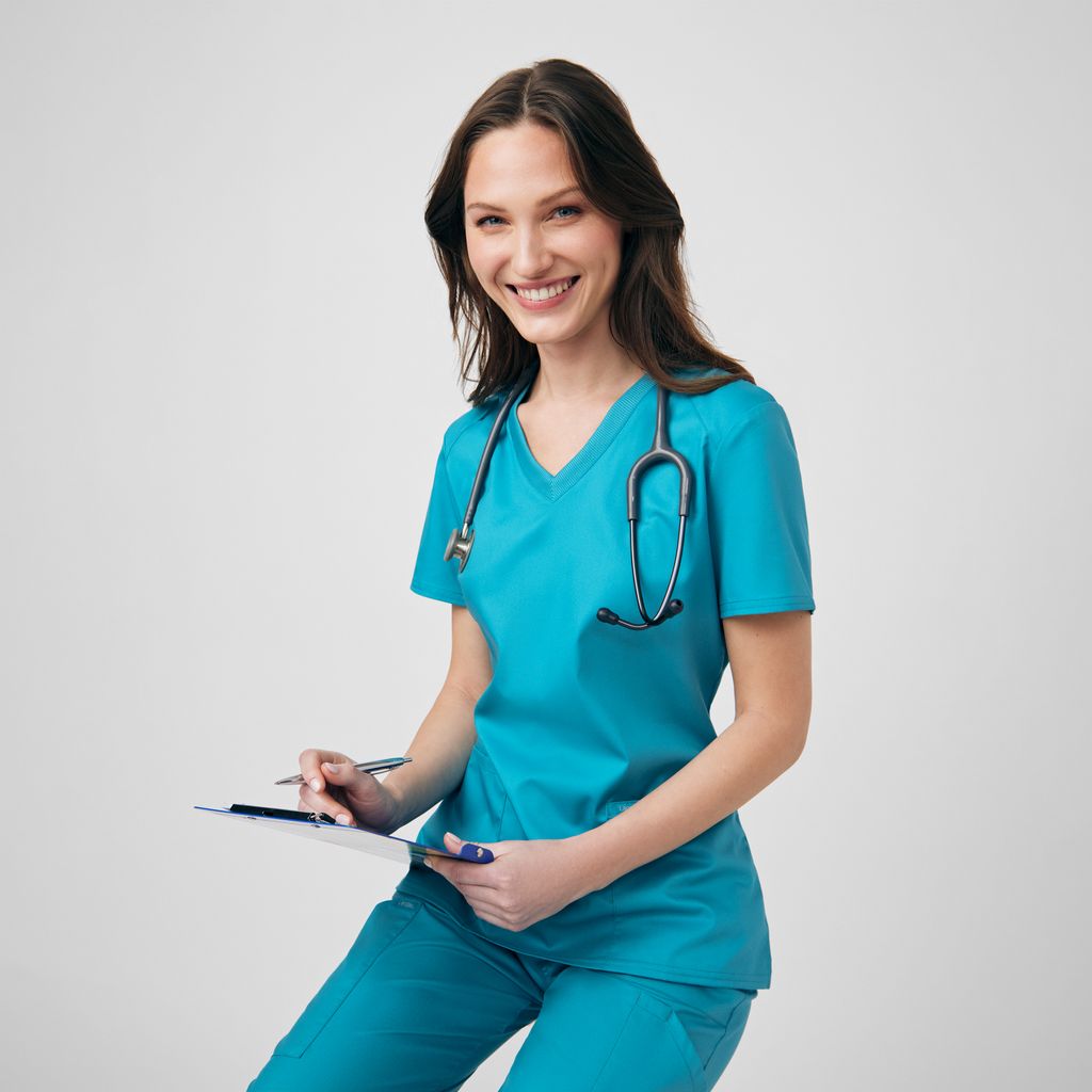 Landau ProFlex Women's 3-Pocket V-Neck  Scrub Top