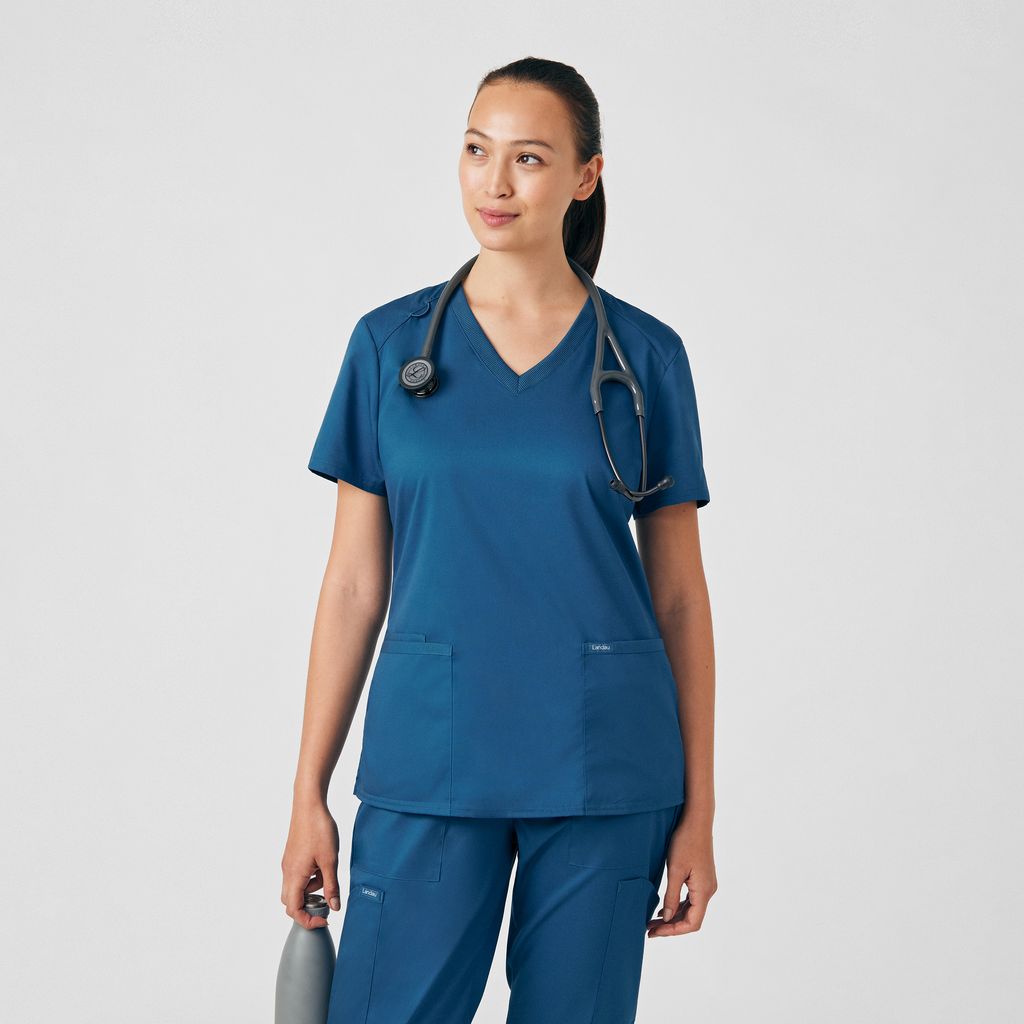Landau ProFlex Women's 3-Pocket V-Neck  Scrub Top