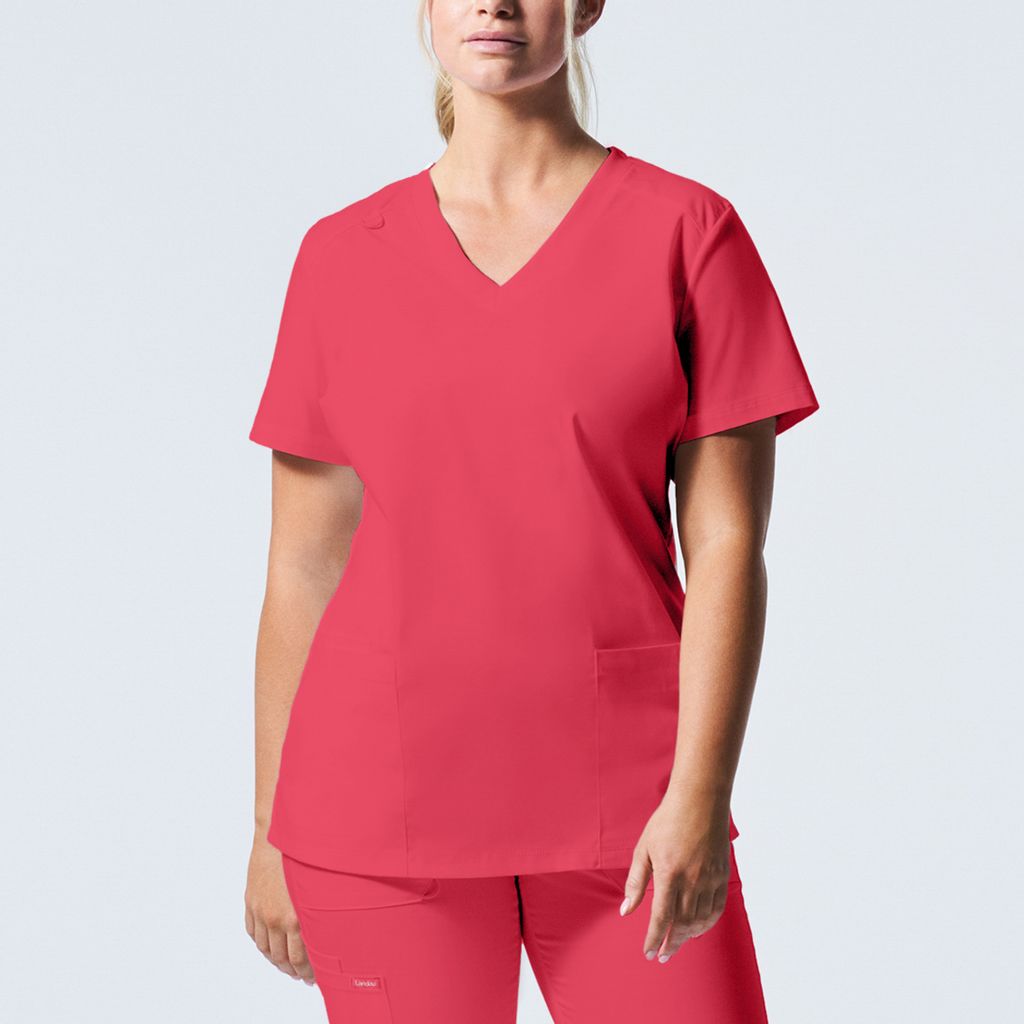 Landau ProFlex Women's 3-Pocket V-Neck  Scrub Top