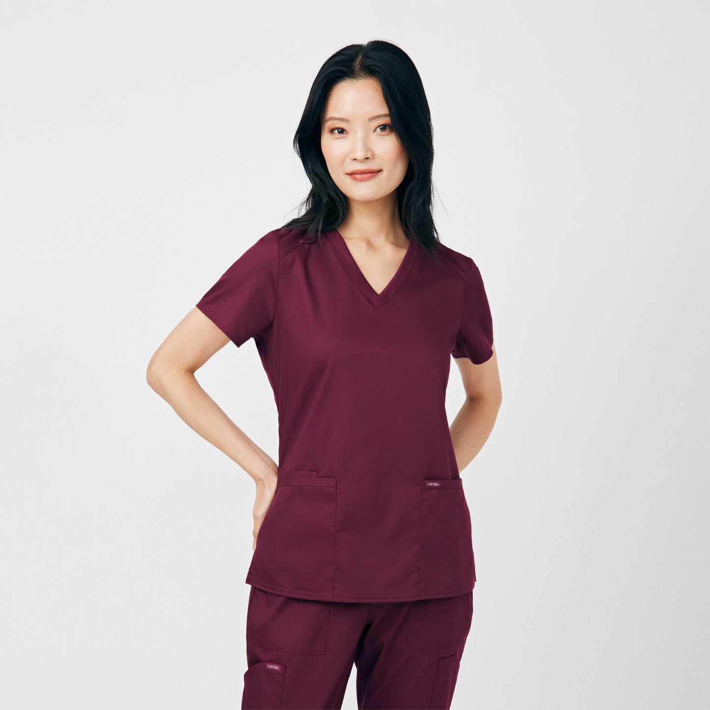 Landau ProFlex Women's 3-Pocket V-Neck  Scrub Top