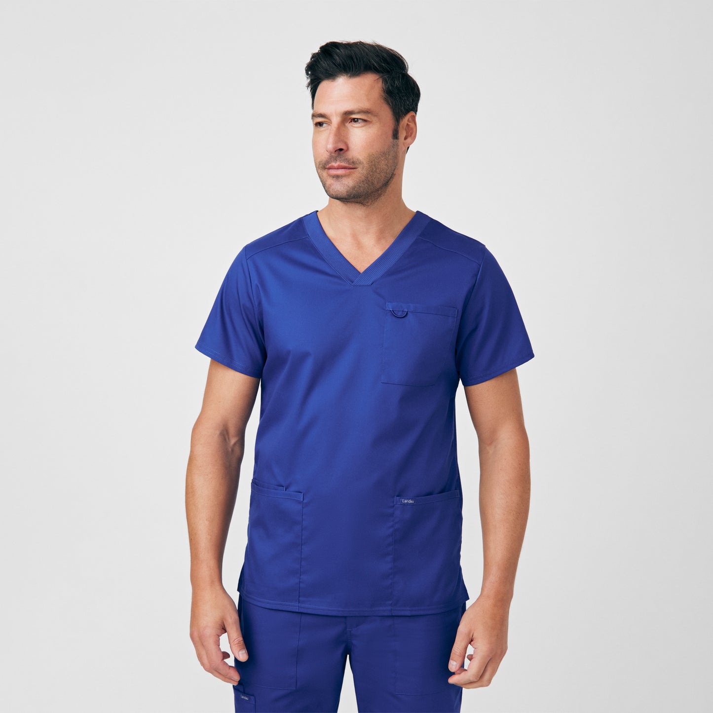 Landau ProFlex Men's 4-Pocket V-Neck Scrub Top