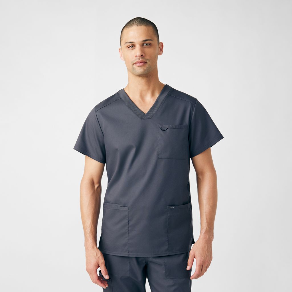 Landau ProFlex Men's 4-Pocket V-Neck Scrub Top