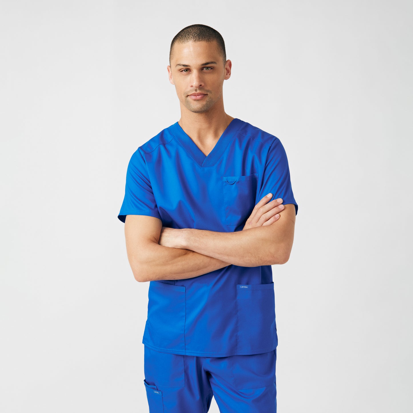 Landau ProFlex Men's 4-Pocket V-Neck Scrub Top