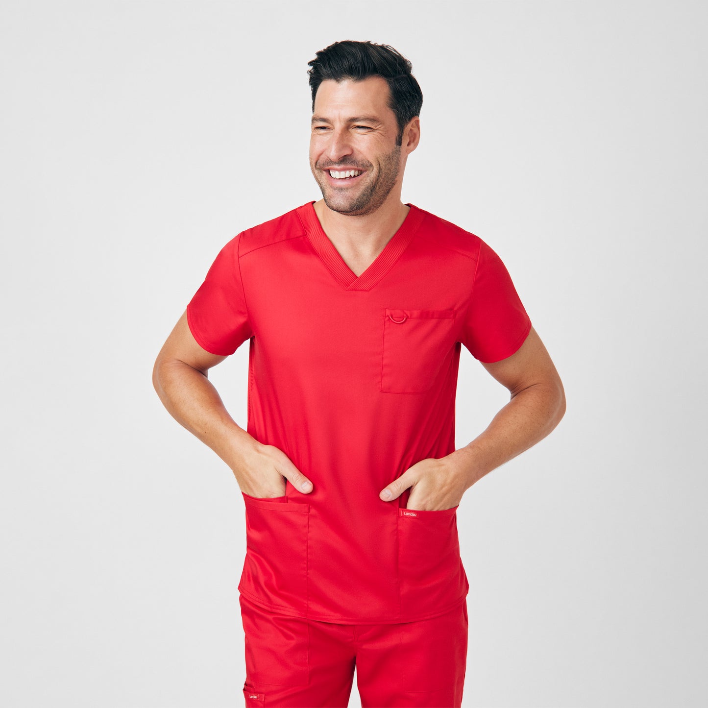 Landau ProFlex Men's 4-Pocket V-Neck Scrub Top