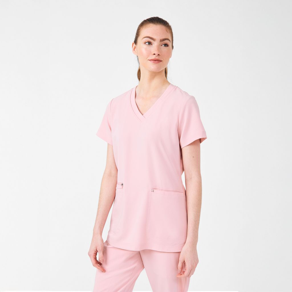 White Cross CRFT Women's 3-Pocket V-Neck Scrub Top