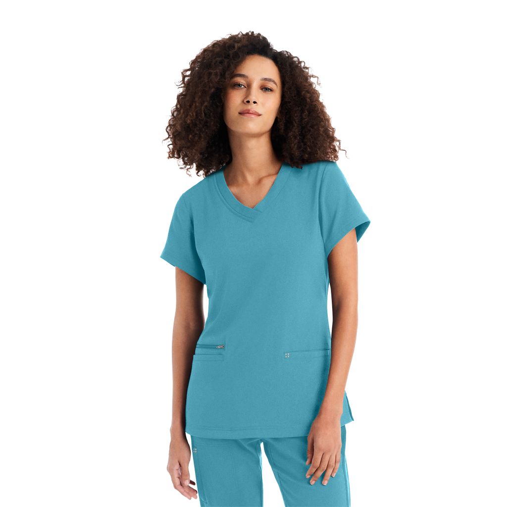 White Cross CRFT Women's 3-Pocket V-Neck Scrub Top